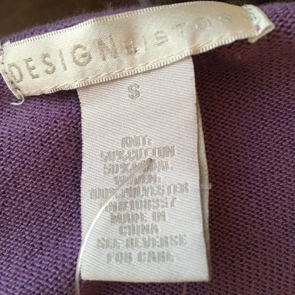Design History Lavender Shark-bite Sweater with attached Sheer "Skirt" NWT - Picture 11 of 11